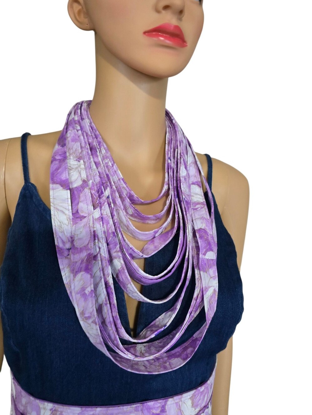 Handmade necklace. Handmade cord fabric necklace